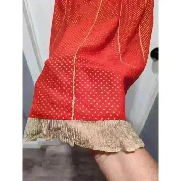 Unbranded Indian Traditional Red Dress Short Sleeve Jewel Embroidered Size Small - Picture 5 of 7